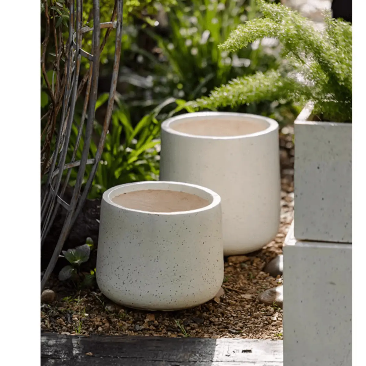 Modern White Planter Round by RusticReach