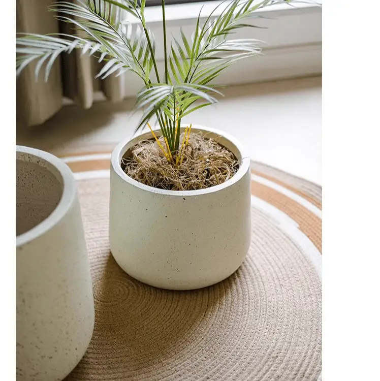 Modern White Planter Round by RusticReach