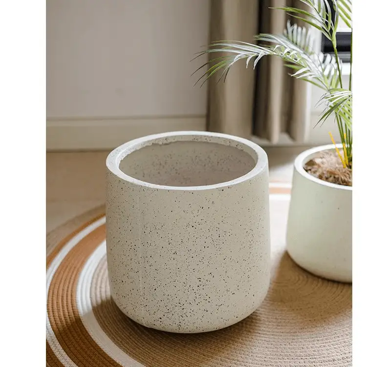 Modern White Planter Round by RusticReach