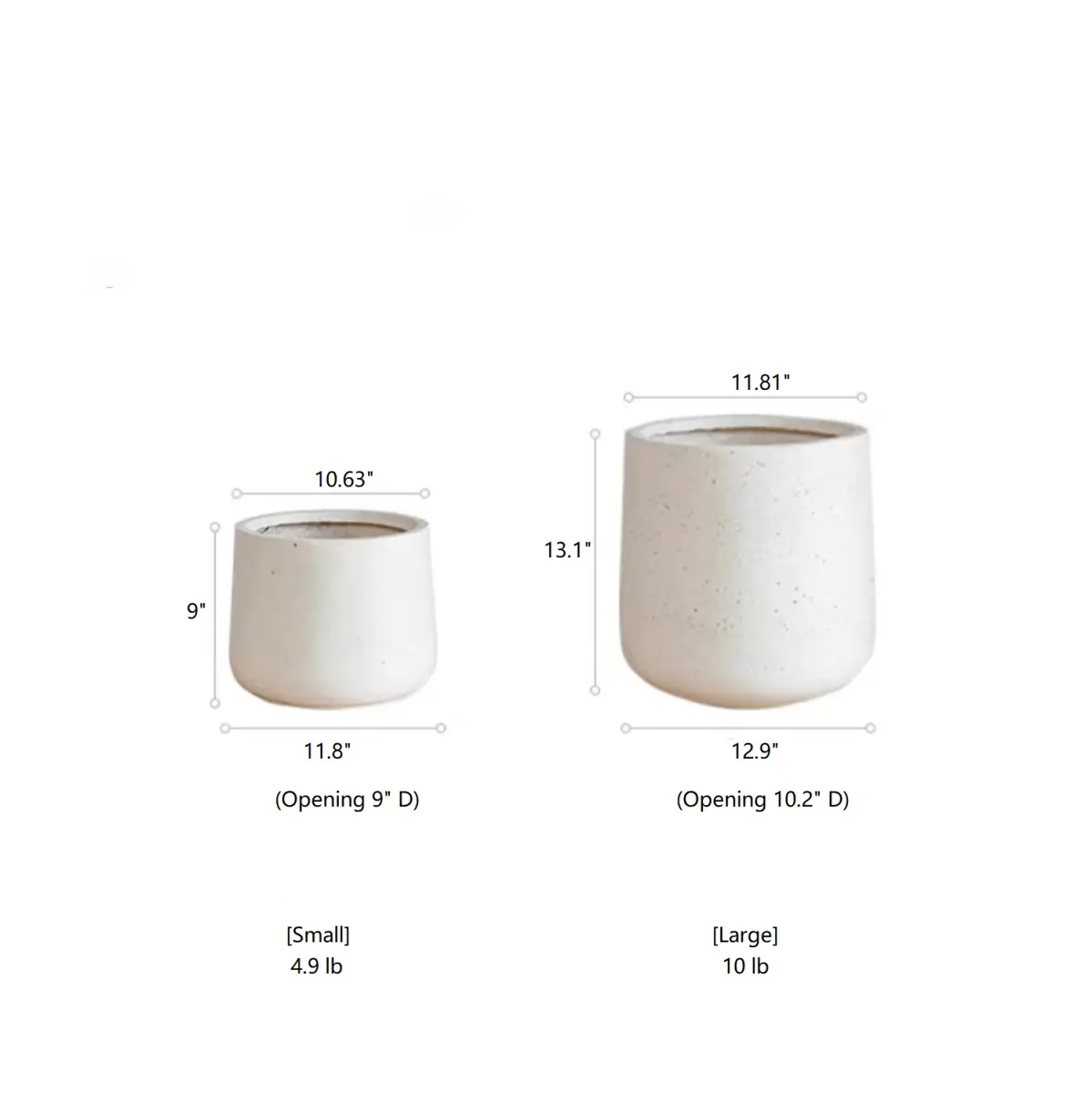 Modern White Planter Round by RusticReach
