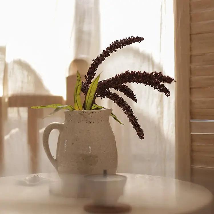 Artificial Millet Bundle in Dark Burgundy 19" Tall by RusticReach