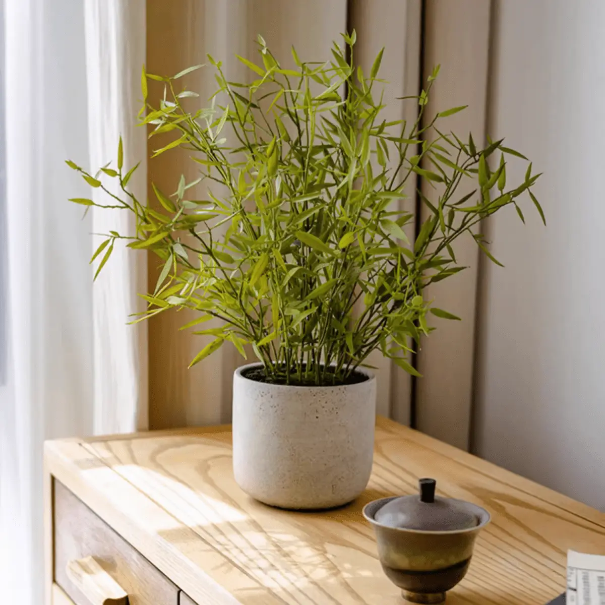 Realistic Mini Bamboo Leaf Potted Plant by RusticReach