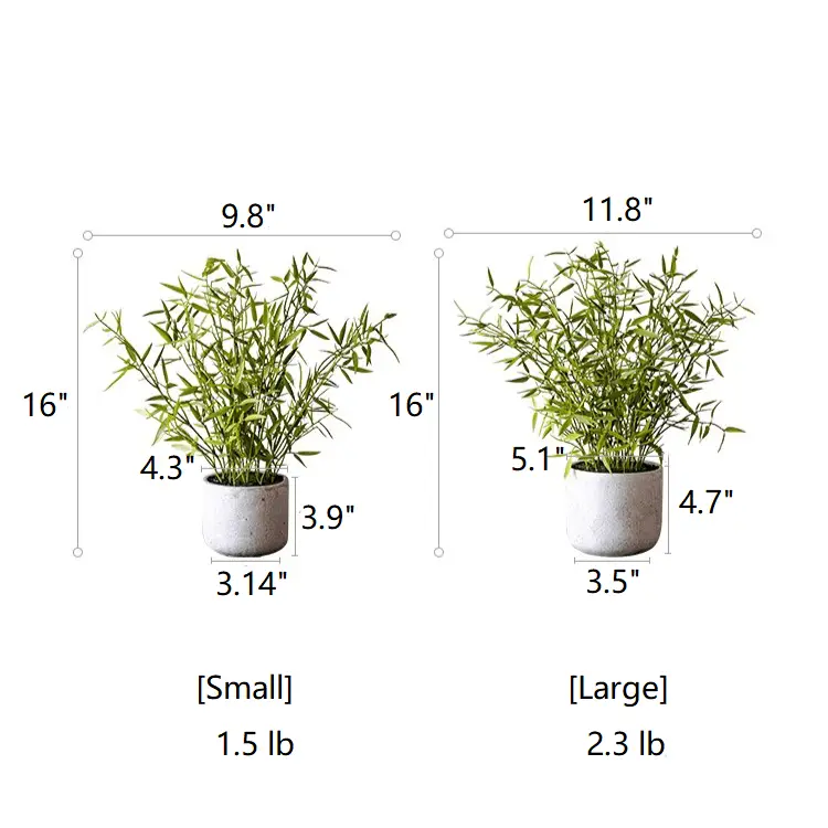 Realistic Mini Bamboo Leaf Potted Plant by RusticReach