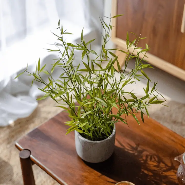 Realistic Mini Bamboo Leaf Potted Plant by RusticReach