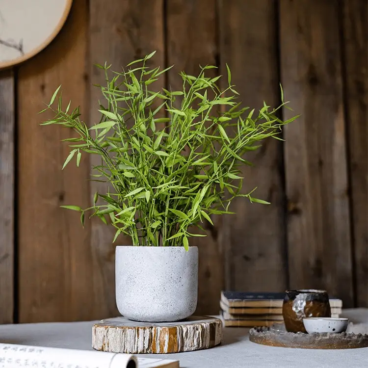 Realistic Mini Bamboo Leaf Potted Plant by RusticReach