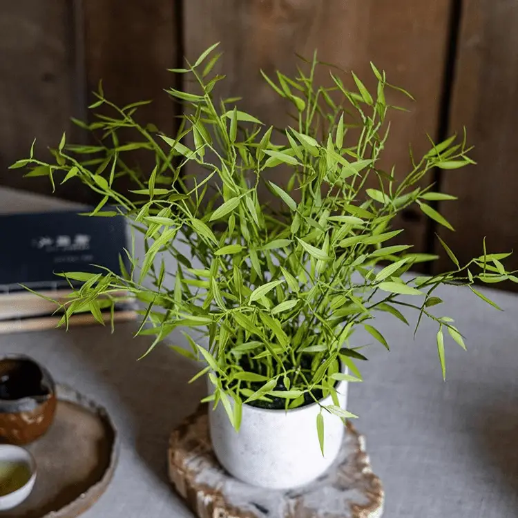 Realistic Mini Bamboo Leaf Potted Plant by RusticReach