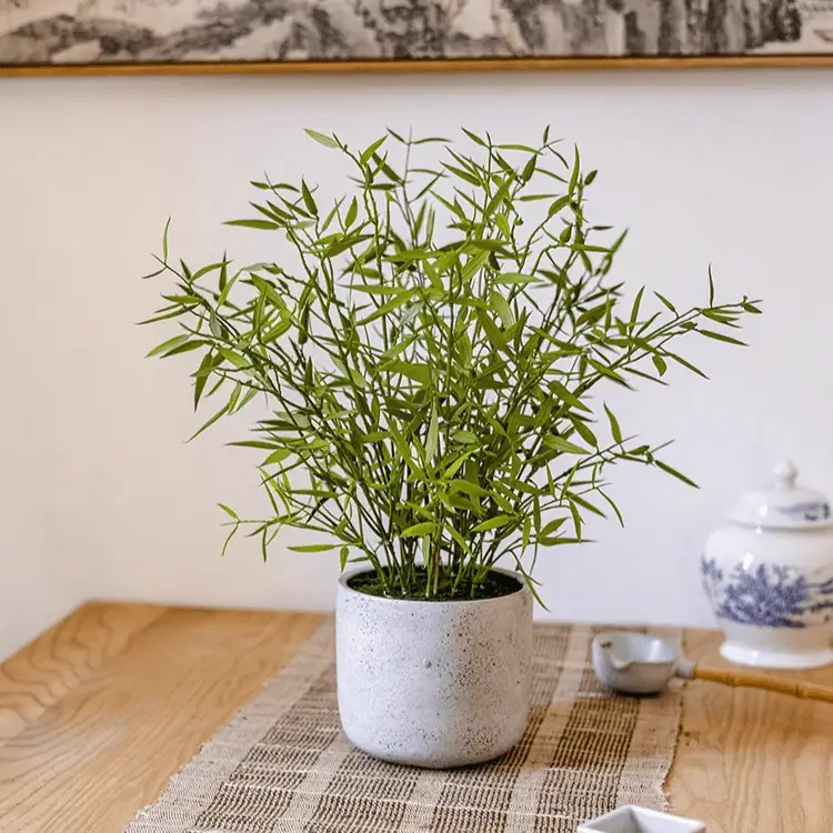 Realistic Mini Bamboo Leaf Potted Plant by RusticReach