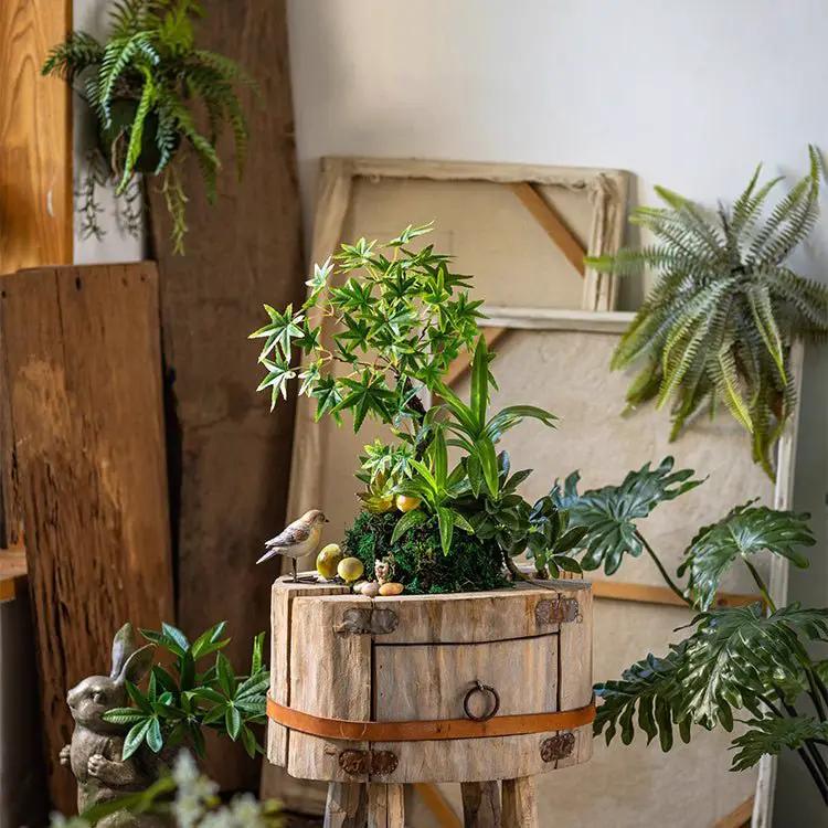 Mini Faux Potted Green Plant by RusticReach
