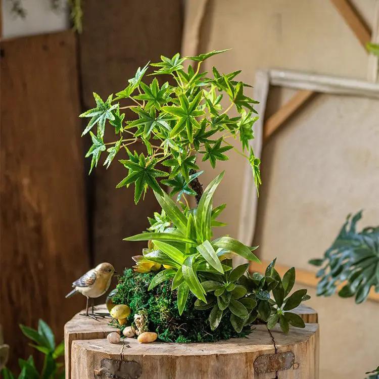 Mini Faux Potted Green Plant by RusticReach