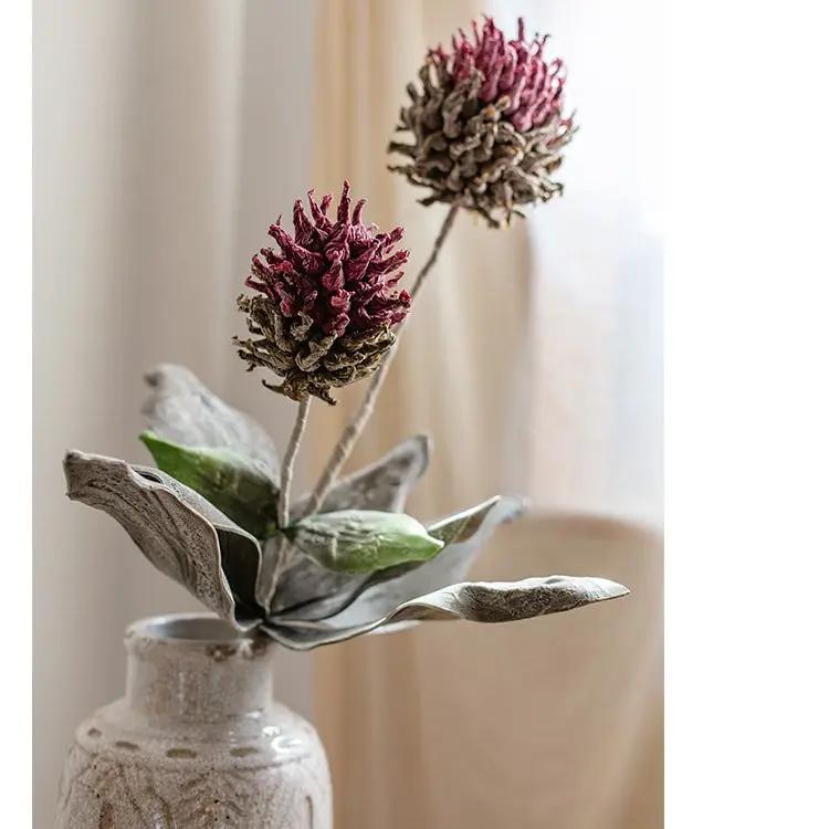 Artificial Tall Stem Flower Mulan Thistle 43" Tall by RusticReach