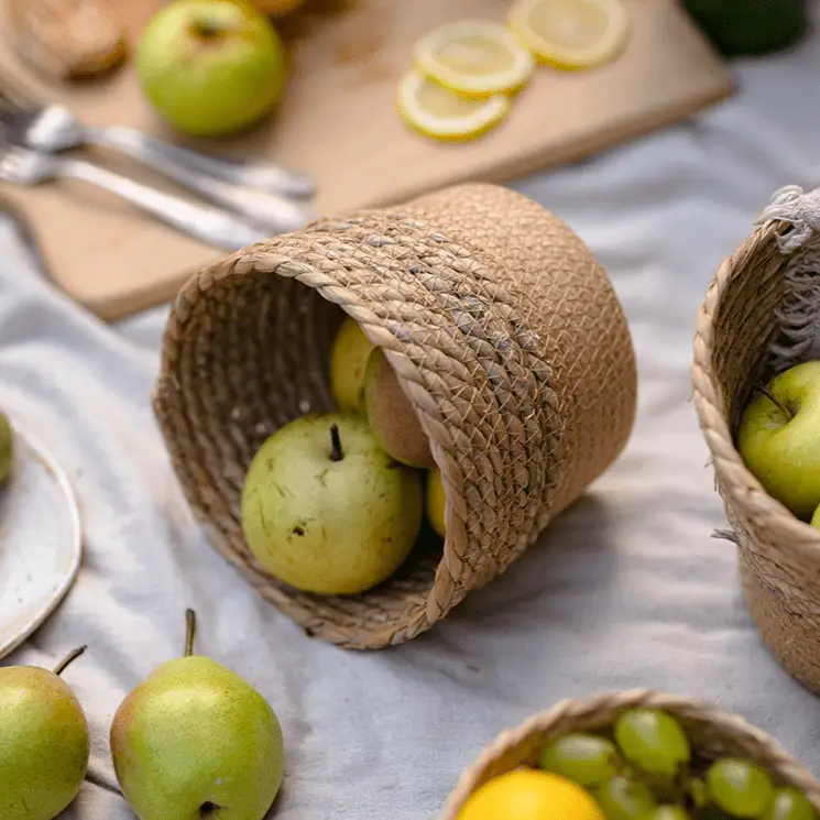 Natural Straw Desktop Flower Basket by RusticReach