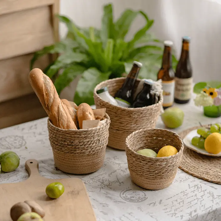 Natural Straw Desktop Flower Basket by RusticReach