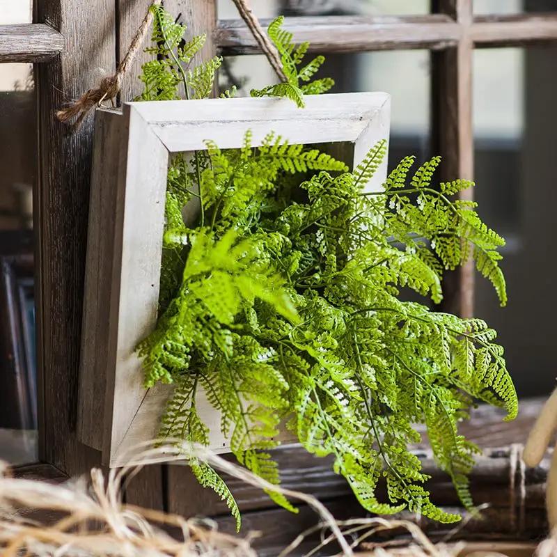 Faux Plant Oba Fern in Wood Frame Wall Art by RusticReach