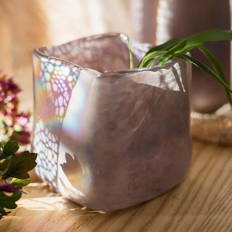 Pink Morandi Color Art Glass Vase by RusticReach