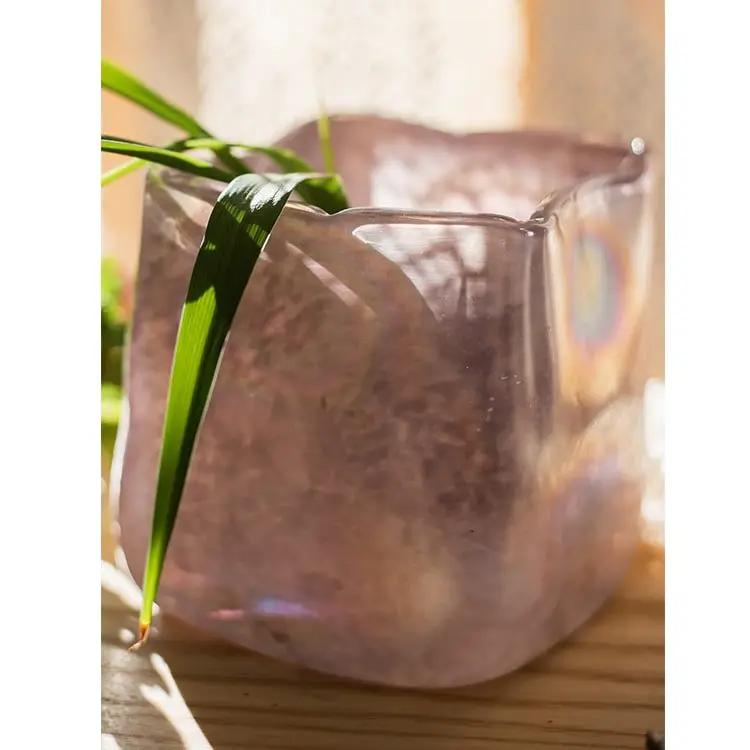 Pink Morandi Color Art Glass Vase by RusticReach