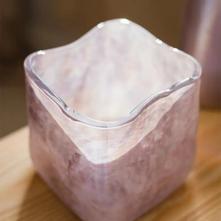 Pink Morandi Color Art Glass Vase by RusticReach