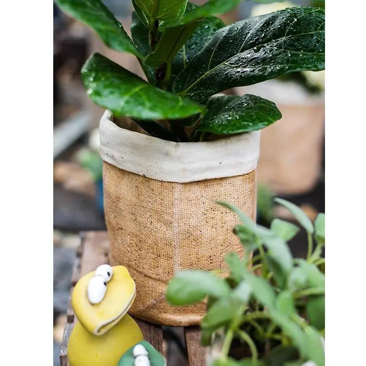 Paper Bag Style Concrete Garden Pot by RusticReach