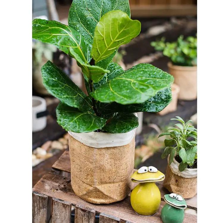 Paper Bag Style Concrete Garden Pot by RusticReach
