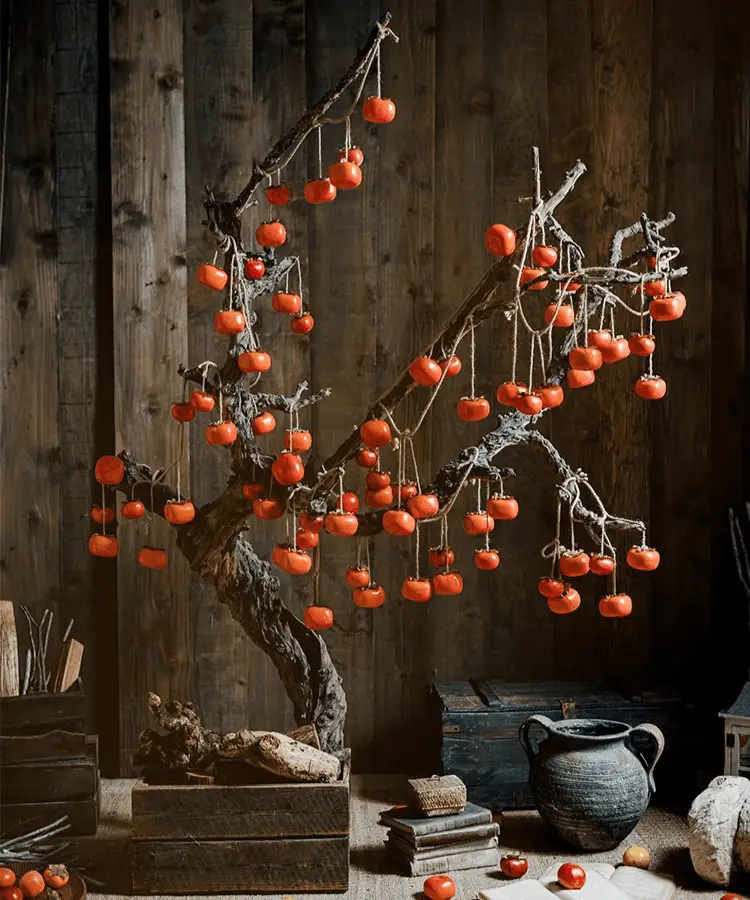 Artificial Persimmon Fruit String Decor 33.8" Long by RusticReach