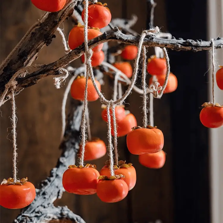 Artificial Persimmon Fruit String Decor 33.8" Long by RusticReach