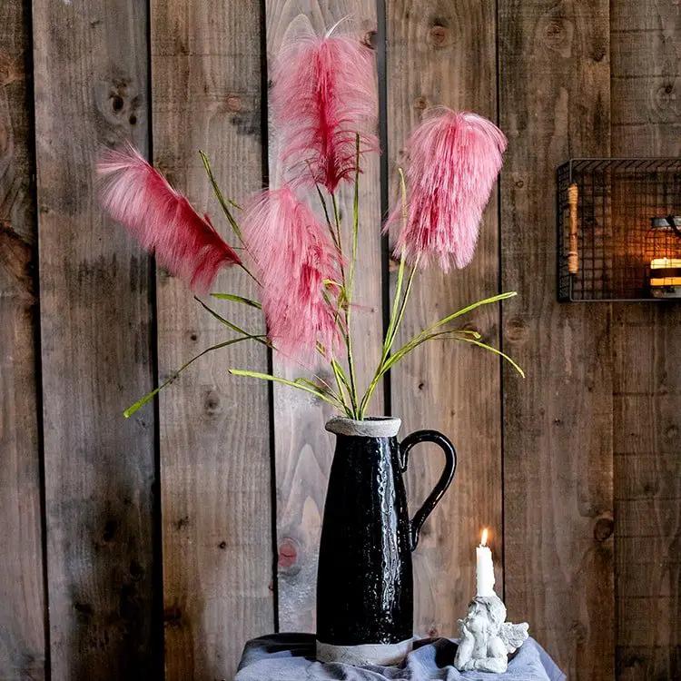 Faux Silk Artificial Pink Reed Grass Stem 45" Tall by RusticReach