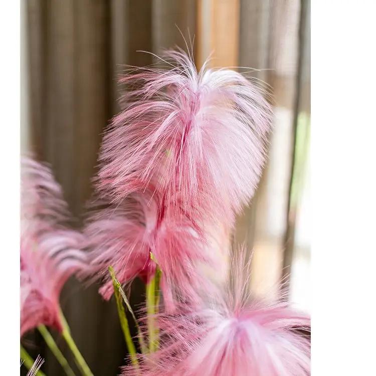 Faux Silk Artificial Pink Reed Grass Stem 45" Tall by RusticReach