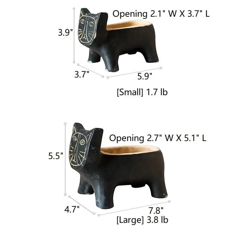 Cat Shape Small Planter in Concrete by RusticReach