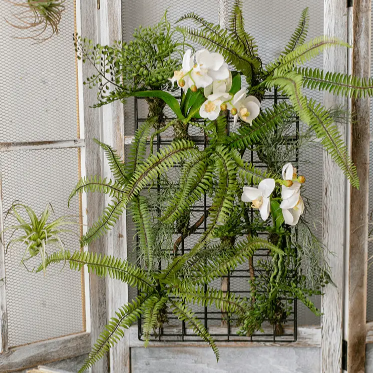 Artificial Faux Plant Metal Frame Wall Décor by RusticReach