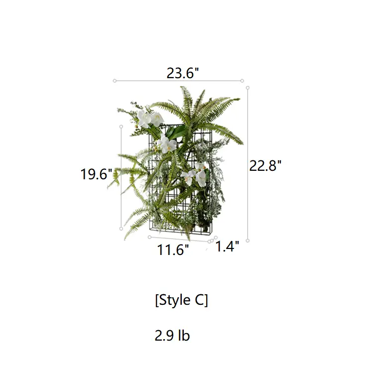 Artificial Faux Plant Metal Frame Wall Décor by RusticReach