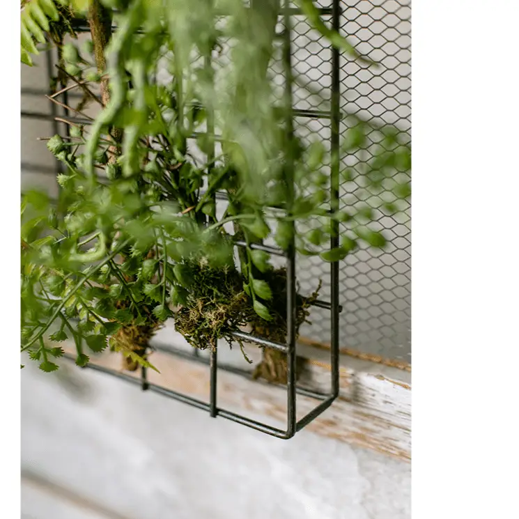 Artificial Faux Plant Metal Frame Wall Décor by RusticReach