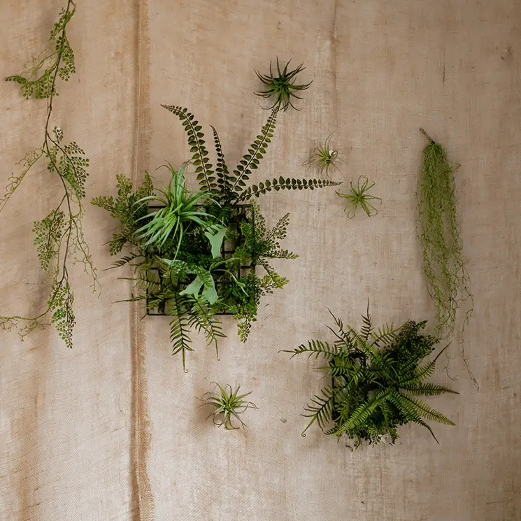 Artificial Faux Plant Metal Frame Wall Décor by RusticReach