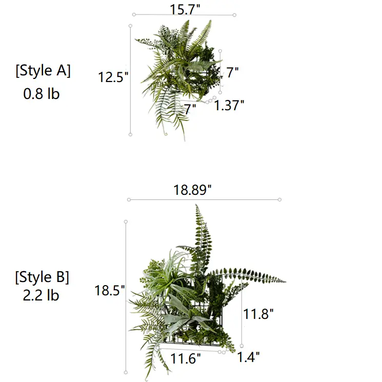 Artificial Faux Plant Metal Frame Wall Décor by RusticReach