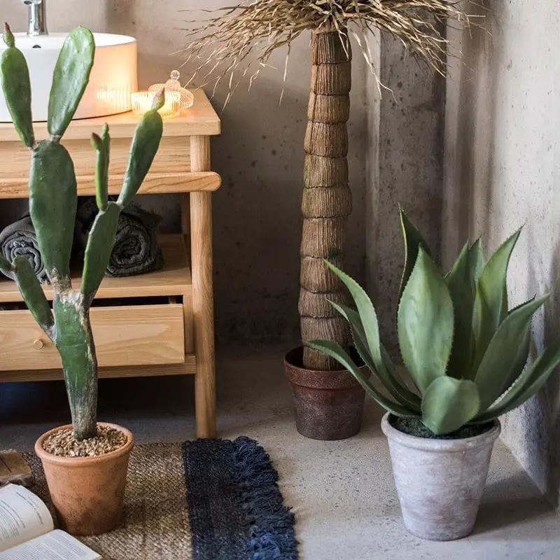 Artificial Faux Large Potted Agave Plant 22.8" by RusticReach