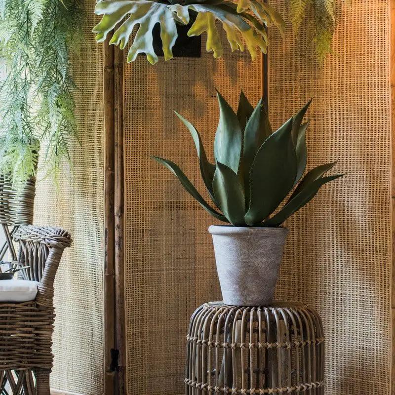 Artificial Faux Large Potted Agave Plant 22.8" by RusticReach