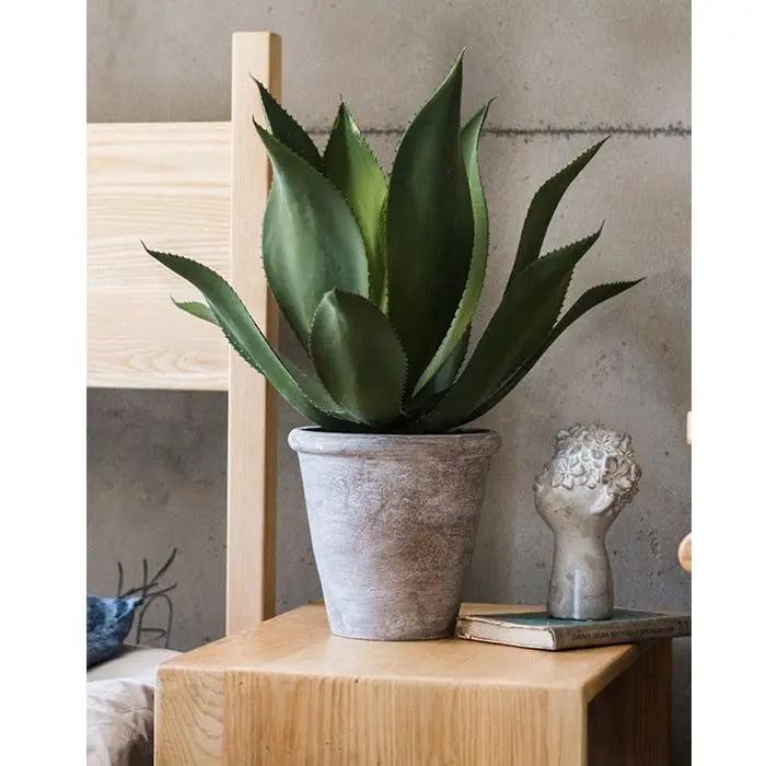 Artificial Faux Large Potted Agave Plant 22.8" by RusticReach