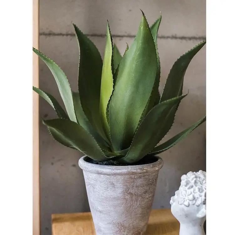 Artificial Faux Large Potted Agave Plant 22.8" by RusticReach