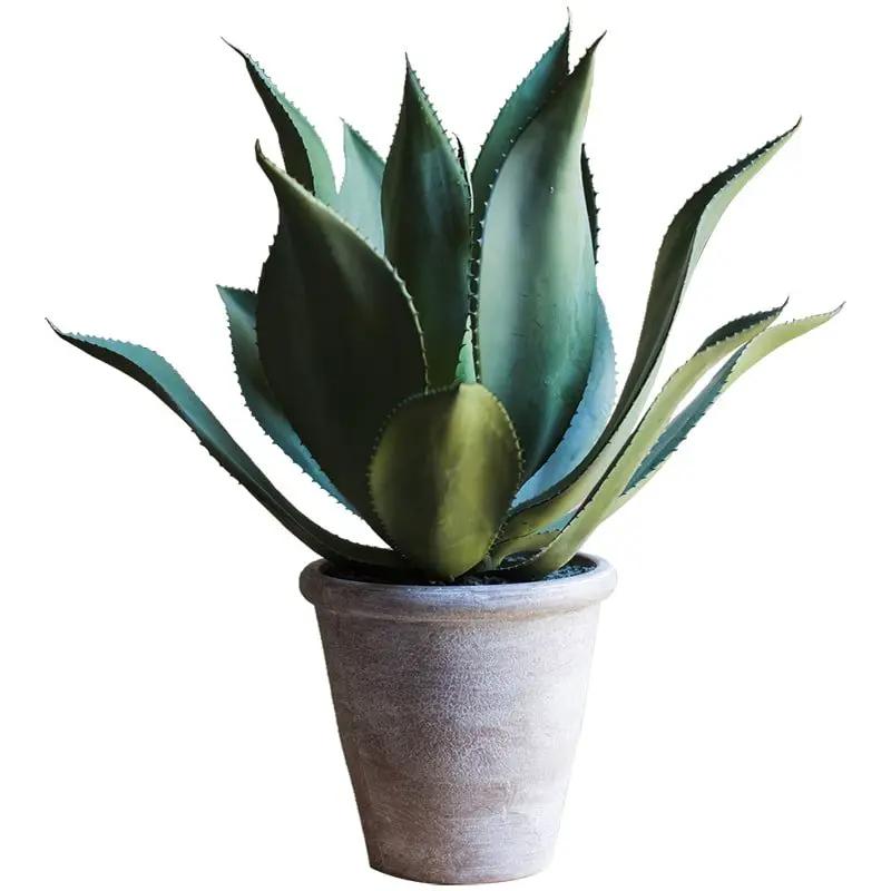 Artificial Faux Large Potted Agave Plant 22.8" by RusticReach
