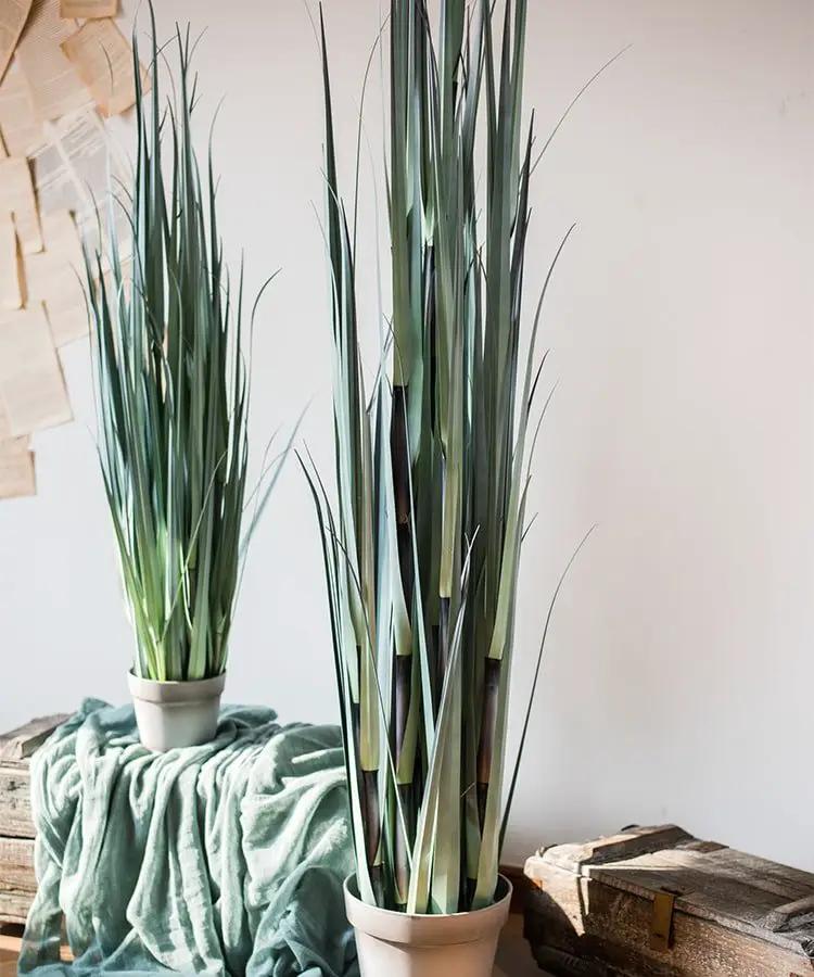 Artificial Bamboo Grass Potted Plant Faux by RusticReach