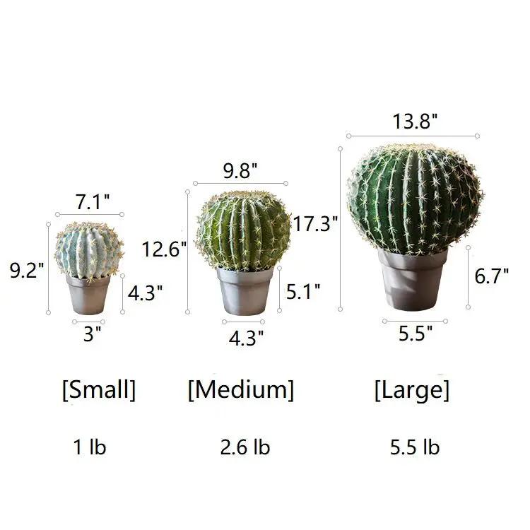 Artificial Faux Cactus Ball In Pot by RusticReach