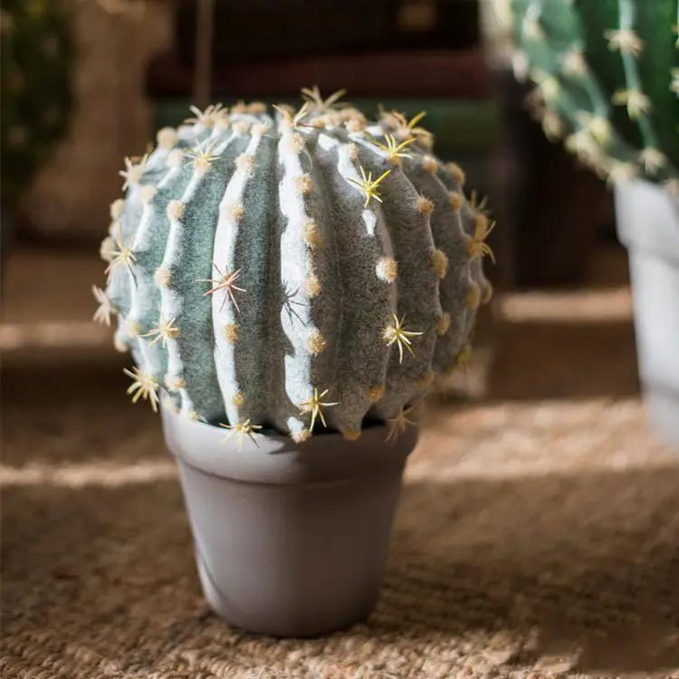 Artificial Faux Cactus Ball In Pot by RusticReach