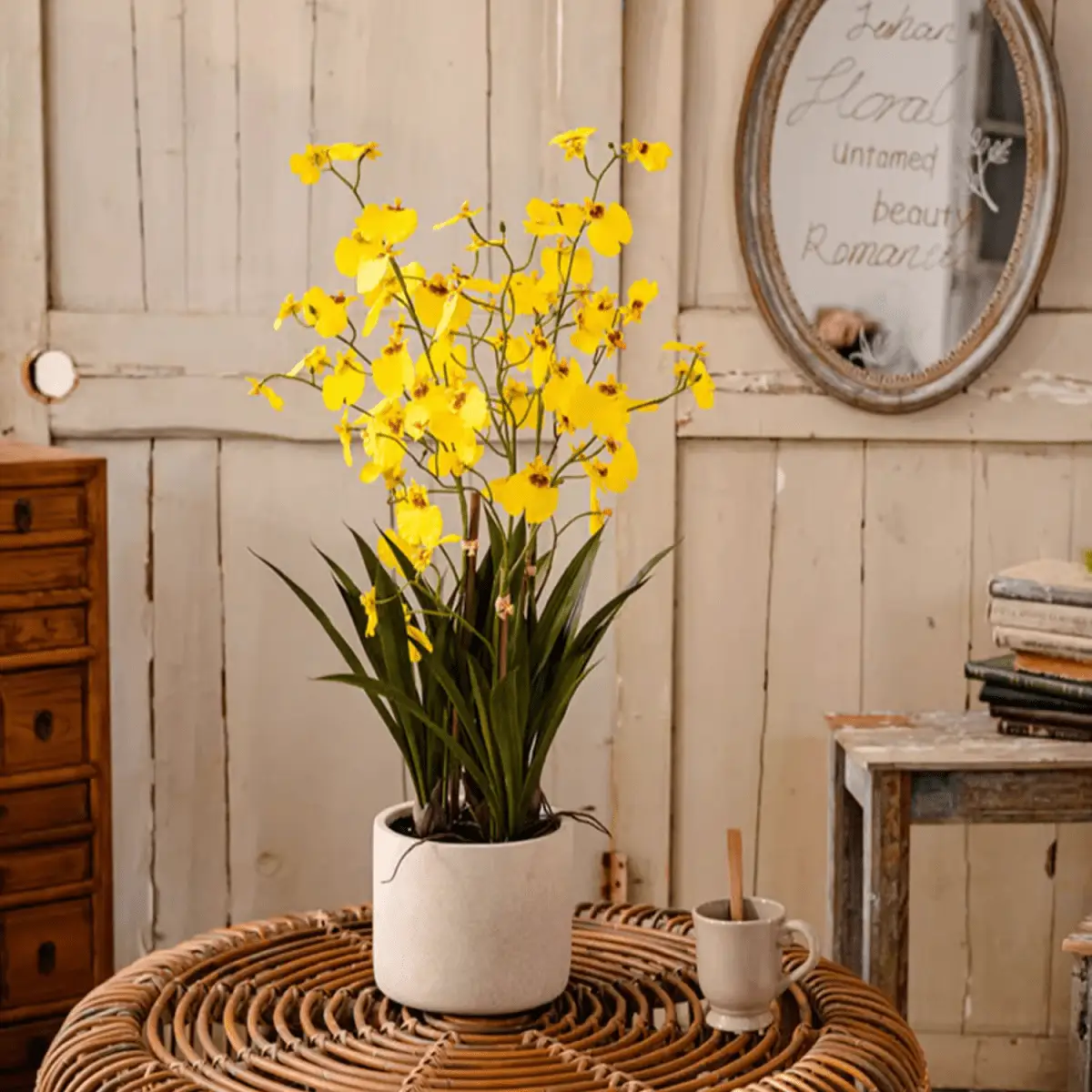 Potted Faux Dancing Lady Orchid by RusticReach
