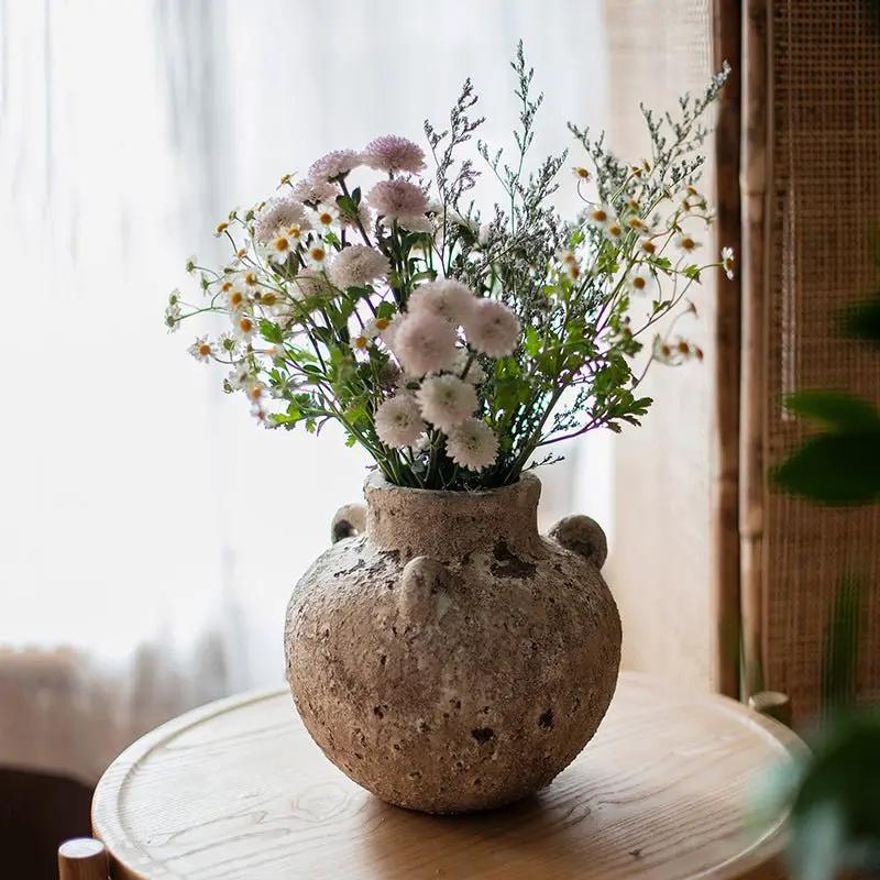 Pottery Stoneware Vase Zen Style Pottery for Dried Flowers by RusticReach