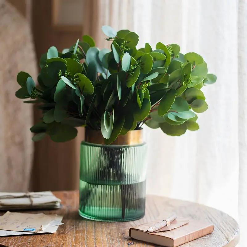 Artificial Faux Round Leaf Eucalyptus Bundle 16" Tall by RusticReach