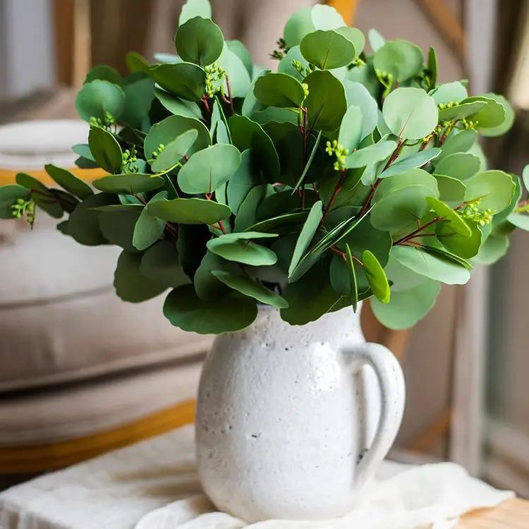 Artificial Faux Round Leaf Eucalyptus Bundle 16" Tall by RusticReach