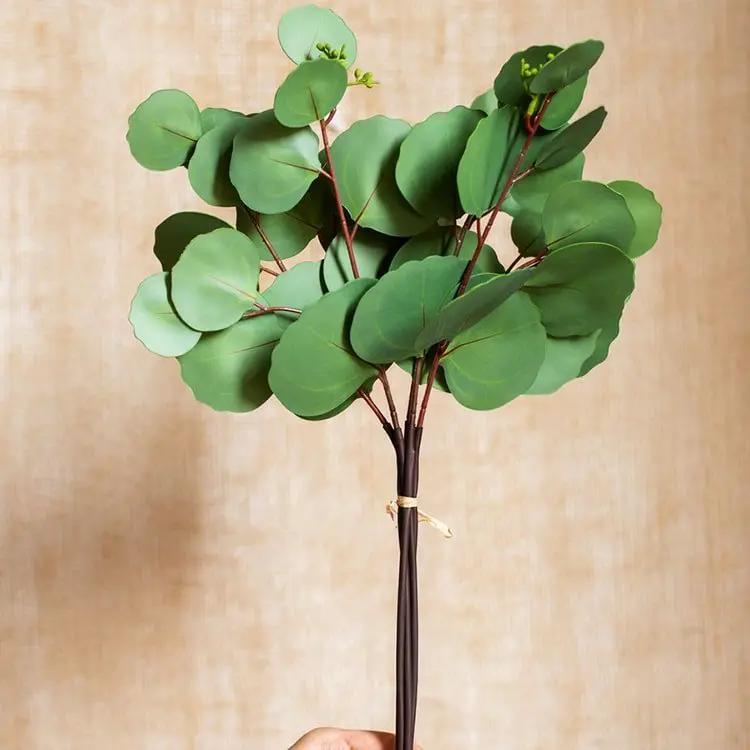 Artificial Faux Round Leaf Eucalyptus Bundle 16" Tall by RusticReach