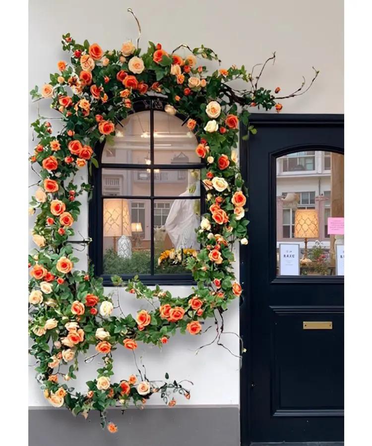 Orange Rose Vine Wall Décor Roses for Trellis and Backdrop by RusticReach