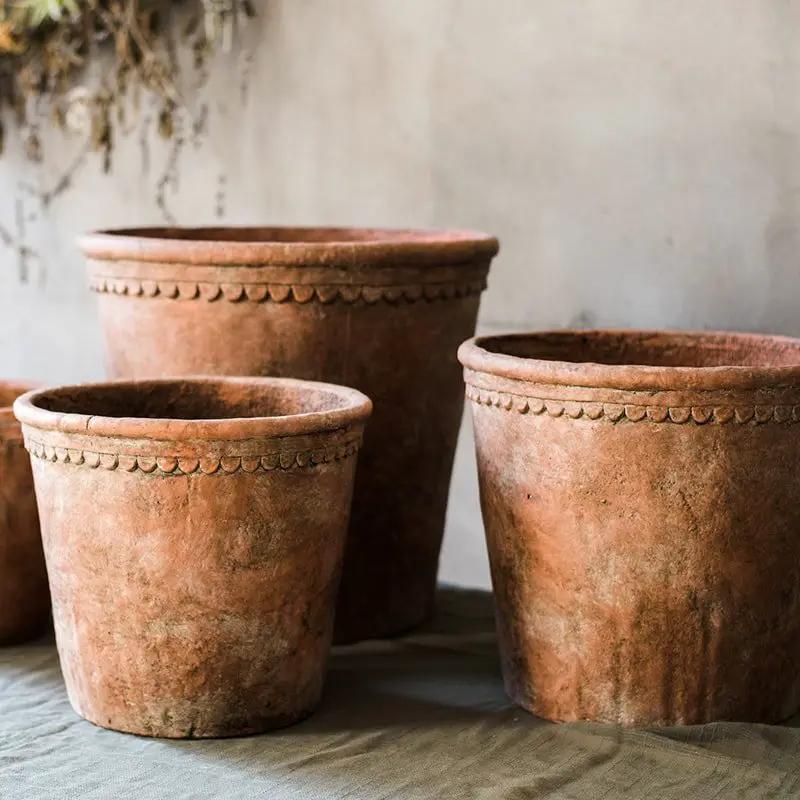Large Terracotta Red Concrete Planter Pot by RusticReach