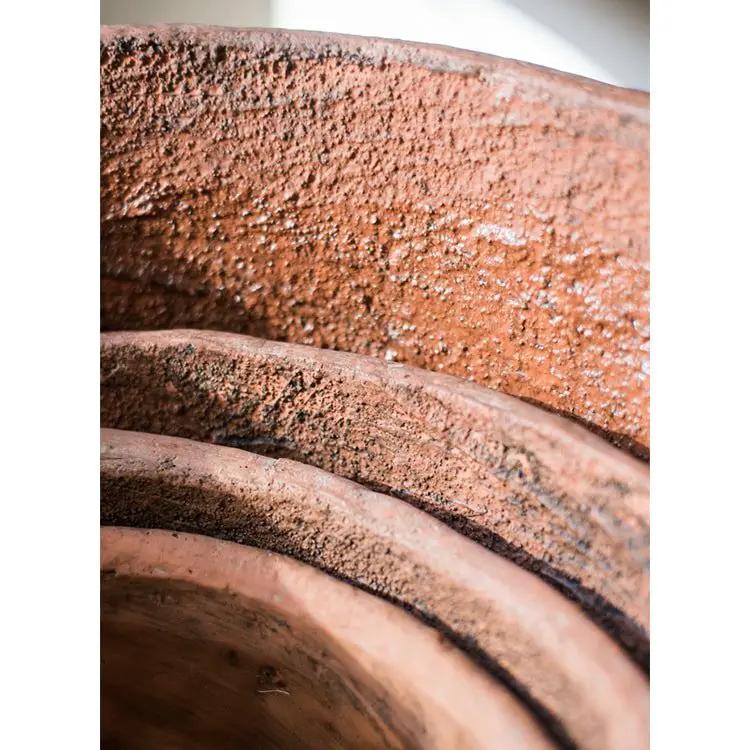 Large Terracotta Red Concrete Planter Pot by RusticReach