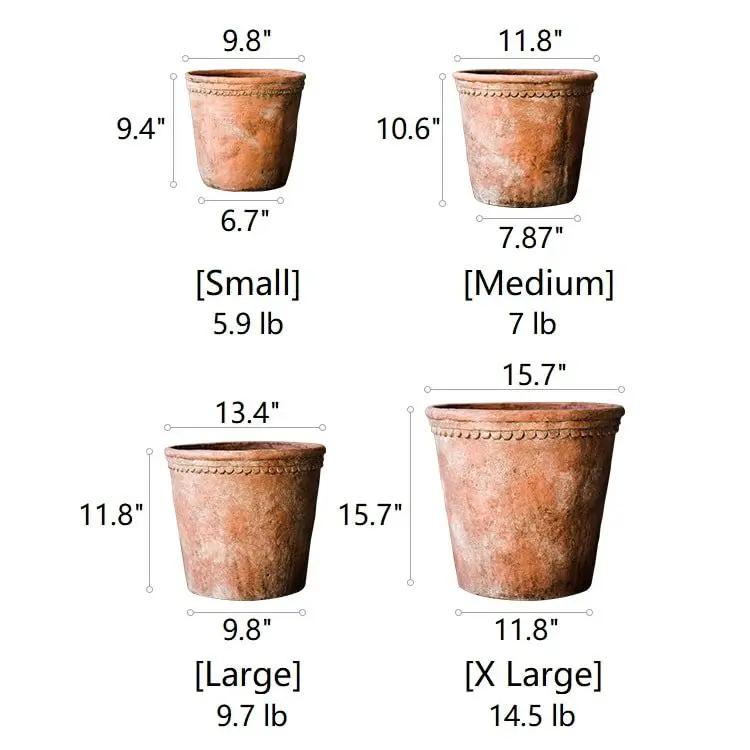 Large Terracotta Red Concrete Planter Pot by RusticReach