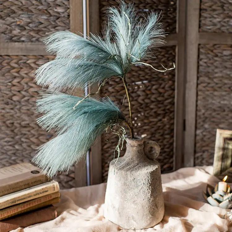 Faux Plant Reed Grass Stem In Green 30" Tall by RusticReach